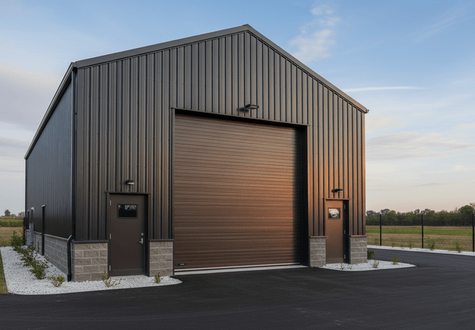 Steel workshop and garage building
